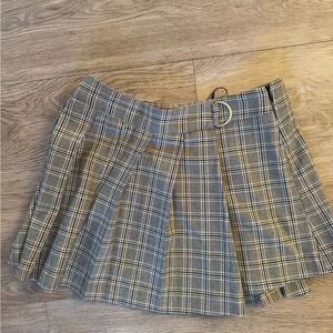 Zara Kids Gray Plaid Skirt with Belt Detail NWT size 13-14